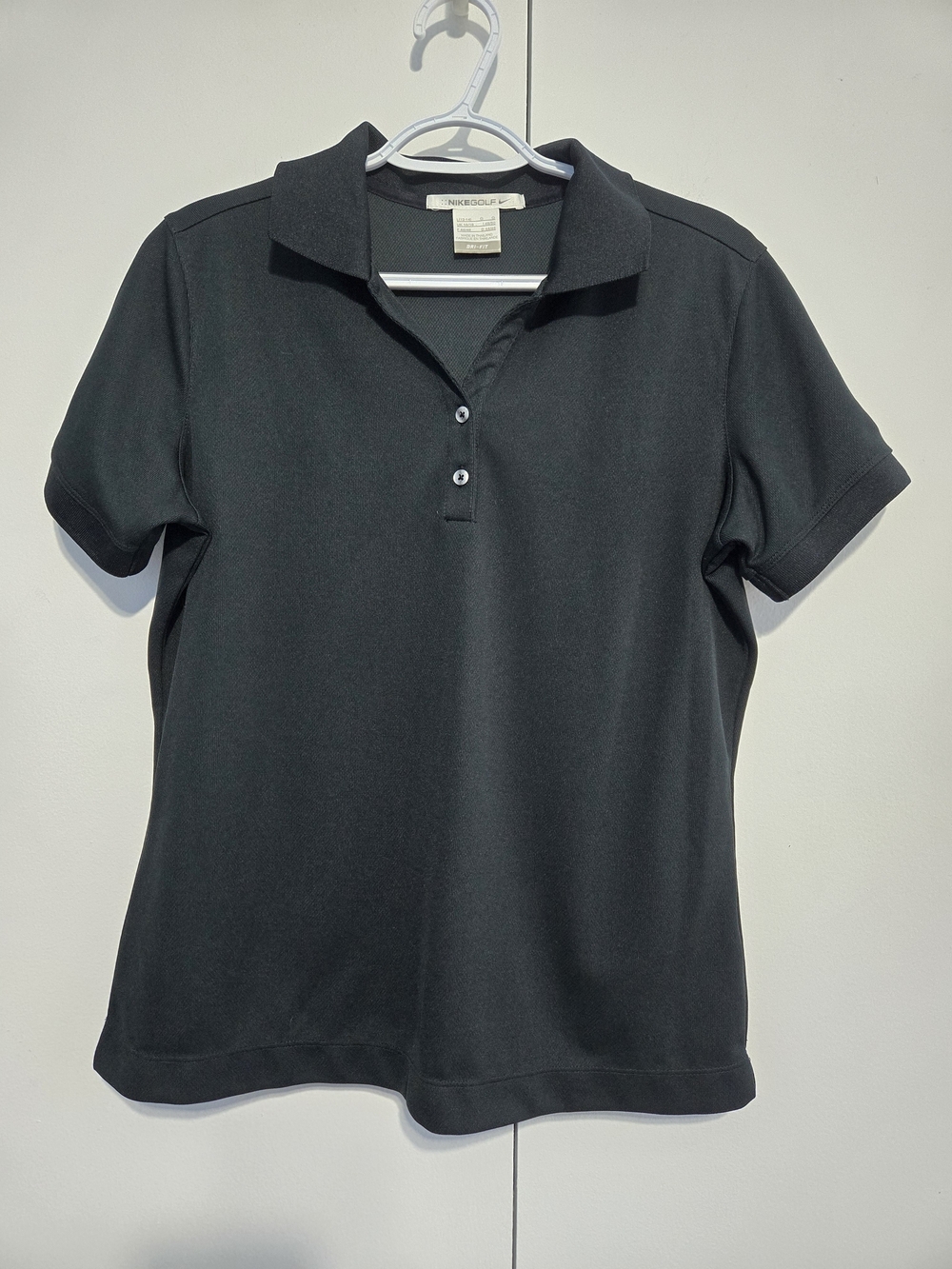 Nike Golf Dri-FIT Black Polo Shirt Women's Large 12-14 Dry Fit